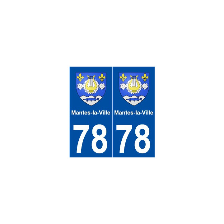 78 Mantes-la-Ville blason autocollant plaque stickers ville