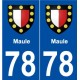 78 Maule blason autocollant plaque stickers ville
