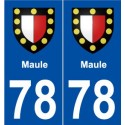 78 Maule blason autocollant plaque stickers ville