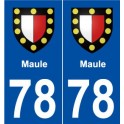 78 Maule blason autocollant plaque stickers ville