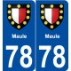 78 Maule blason autocollant plaque stickers ville