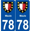 78 Maule blason autocollant plaque stickers ville