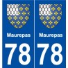 78 Maurepas blason autocollant plaque stickers ville