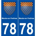 78 Meulan-en-Yvelines  blason autocollant plaque stickers ville