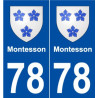 78 Montesson blason autocollant plaque stickers ville