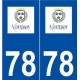 78 Montesson logo autocollant plaque stickers ville