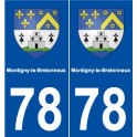 78 Montigny-le-Bretonneux blason autocollant plaque stickers ville