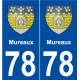 78 Mureaux blason autocollant plaque stickers ville