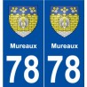 78 Mureaux blason autocollant plaque stickers ville