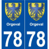 78 Orgeval blason autocollant plaque stickers ville