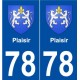 78 Plaisir blason autocollant plaque stickers ville