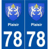 78 Plaisir blason autocollant plaque stickers ville