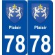 78 Plaisir blason autocollant plaque stickers ville