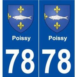 78 Poissy blason autocollant plaque stickers ville