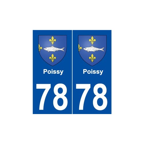 78 Poissy blason autocollant plaque stickers ville