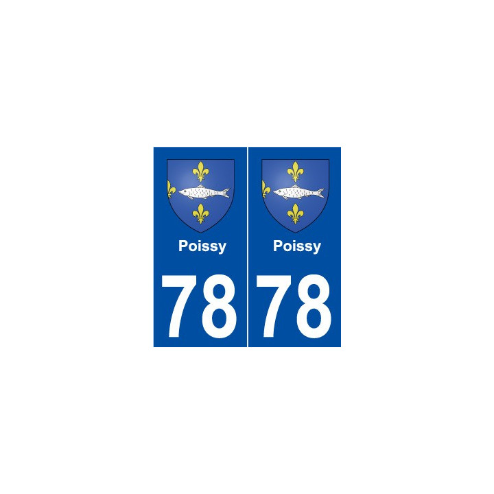 78 Poissy blason autocollant plaque stickers ville