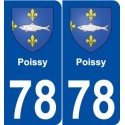 78 Poissy blason autocollant plaque stickers ville