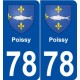 78 Poissy blason autocollant plaque stickers ville