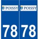 78 Poissy logo autocollant plaque stickers ville