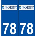 78 Poissy logo autocollant plaque stickers ville