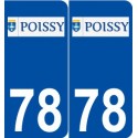 78 Poissy logo autocollant plaque stickers ville