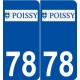 78 Poissy logo autocollant plaque stickers ville