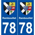 78 Rambouillet blason autocollant plaque stickers ville