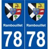 78 Rambouillet blason autocollant plaque stickers ville