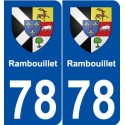 78 Rambouillet blason autocollant plaque stickers ville