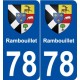 78 Rambouillet blason autocollant plaque stickers ville