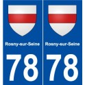 78 Rosny-sur-Seine blason autocollant plaque stickers ville