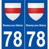 78 Rosny-sur-Seine blason autocollant plaque stickers ville