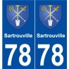78 Sartrouville blason autocollant plaque stickers ville