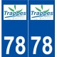 78 Trappes logo autocollant plaque stickers ville