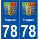 78 Trappes blason autocollant plaque stickers ville