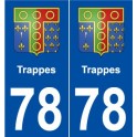 78 Trappes blason autocollant plaque stickers ville