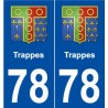 78 Trappes blason autocollant plaque stickers ville