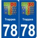 78 Trappes blason autocollant plaque stickers ville
