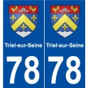 78 Triel-sur-Seine blason autocollant plaque stickers ville