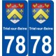 78 Triel-sur-Seine blason autocollant plaque stickers ville