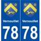 78 Vernouillet blason autocollant plaque stickers ville