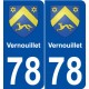 78 Vernouillet blason autocollant plaque stickers ville