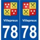 78 Villepreux blason autocollant plaque stickers ville