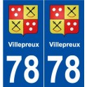 78 Villepreux blason autocollant plaque stickers ville