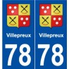 78 Villepreux blason autocollant plaque stickers ville