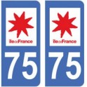 75 Paris autocollant plaque