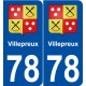 78 Villepreux blason autocollant plaque stickers ville