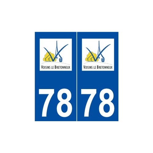 78 Voisins-le-Bretonneux logo autocollant plaque stickers ville