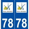 78 Voisins-le-Bretonneux logo autocollant plaque stickers ville