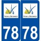 78 Voisins-le-Bretonneux logo autocollant plaque stickers ville